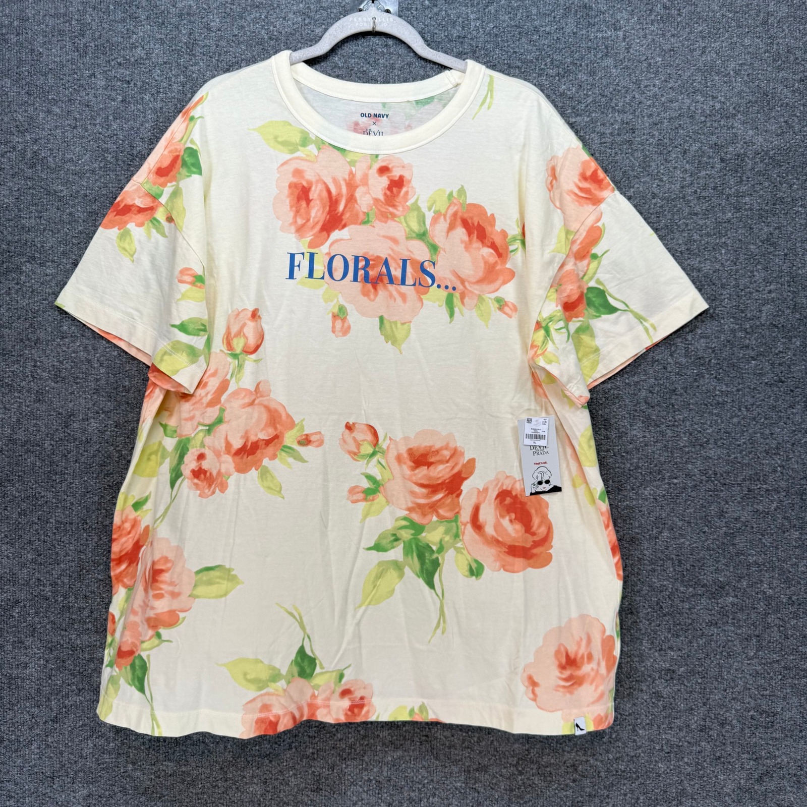Old Navy X The Devil Wears Prada Tshirt Womens Xl Floral Groundbreaking New